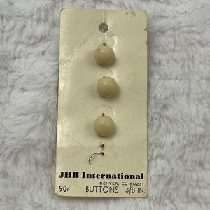 JHB International, 3/8" Round Ivory Vintage Buttons, Style 42380, Set of 3